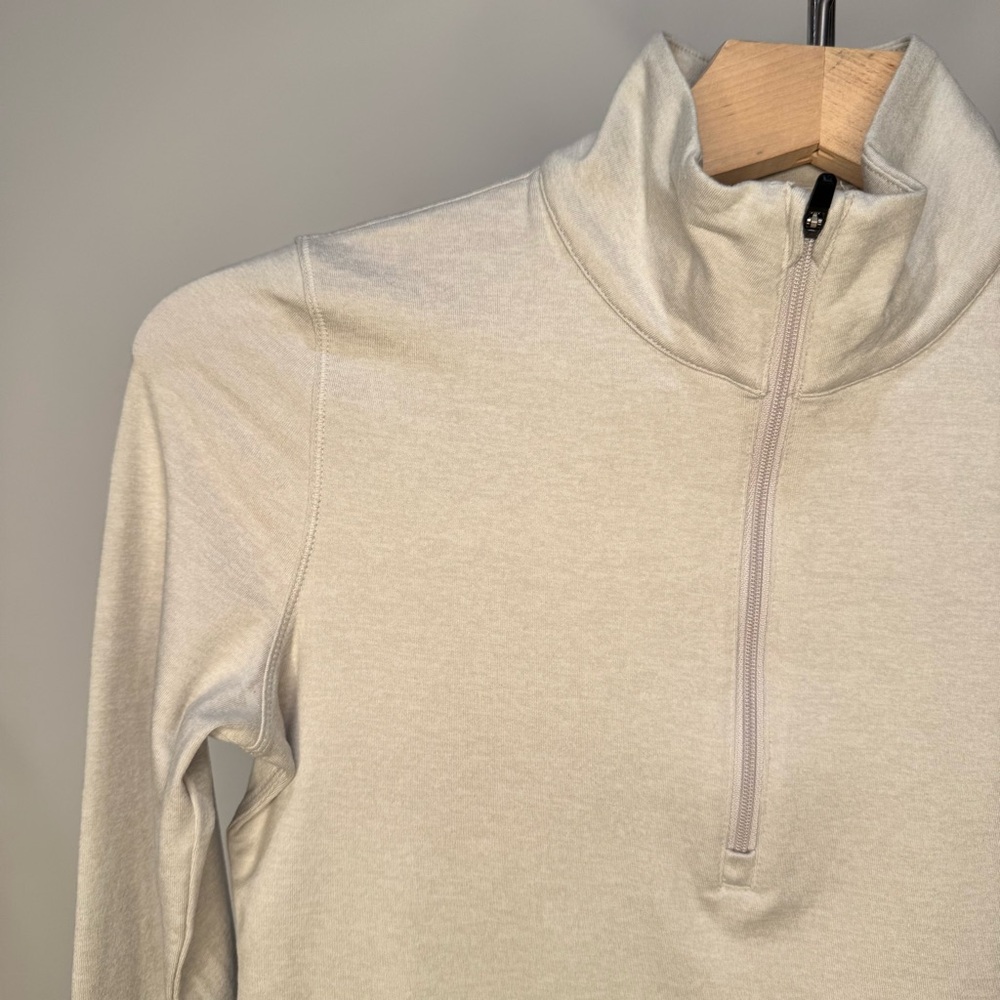 NWT Vuori Halo Essential Half Zip Women's Long Sleeve Top • Salt Heather • XS - Picture 5 of 13
